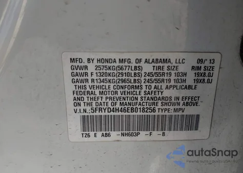 2014 Acura Mdx Technology Package z USA, uszkodzony, nr VIN 5FRYD4H46EB018256